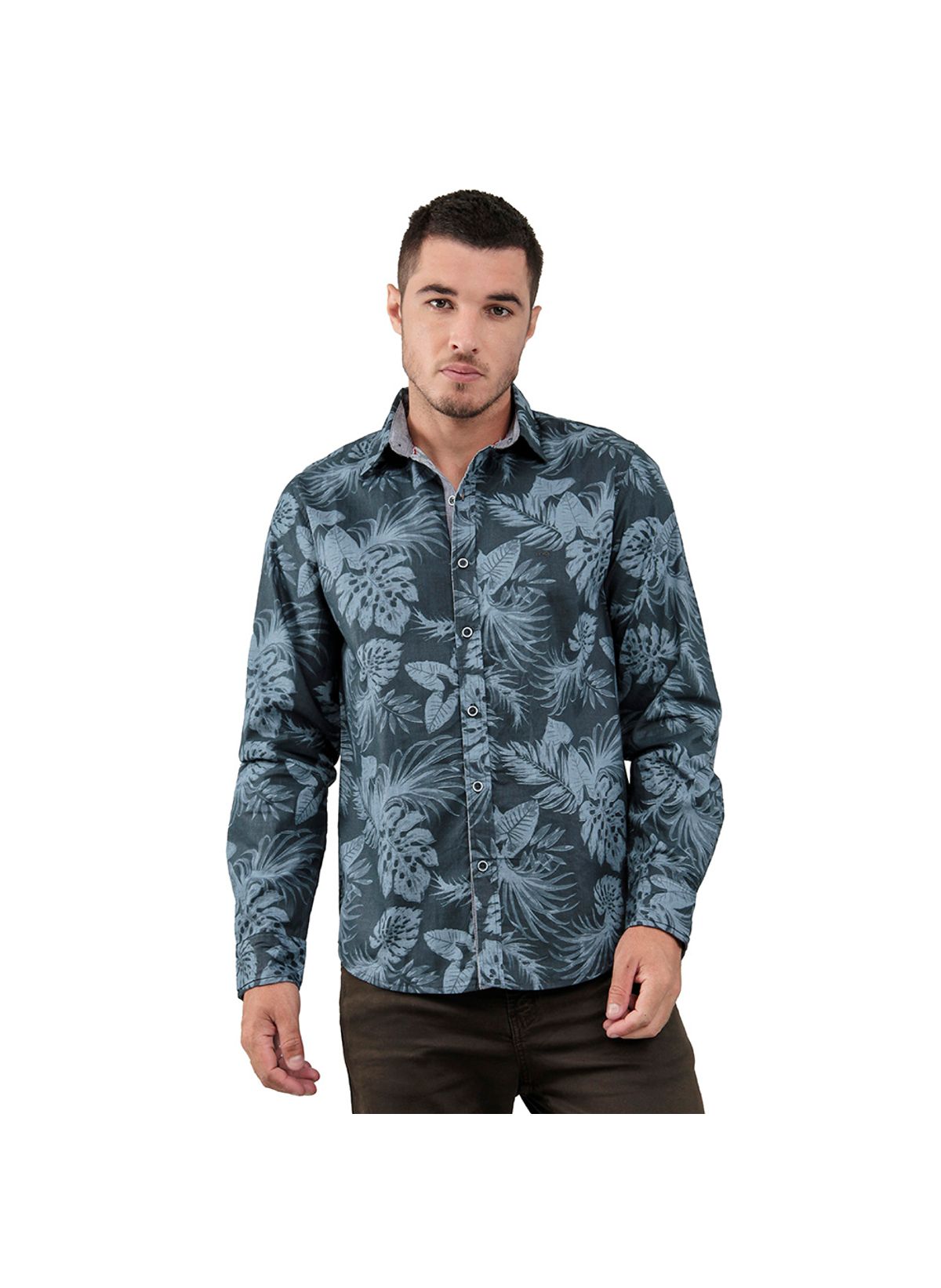 camisa masculina estampa tropical