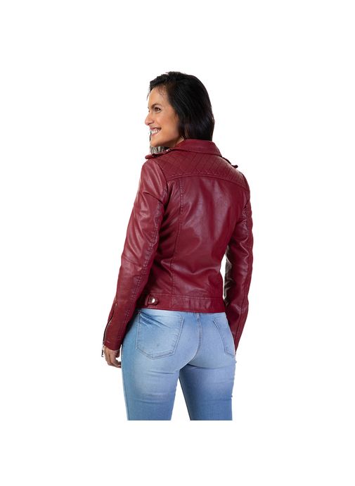 jaqueta biker vermelha
