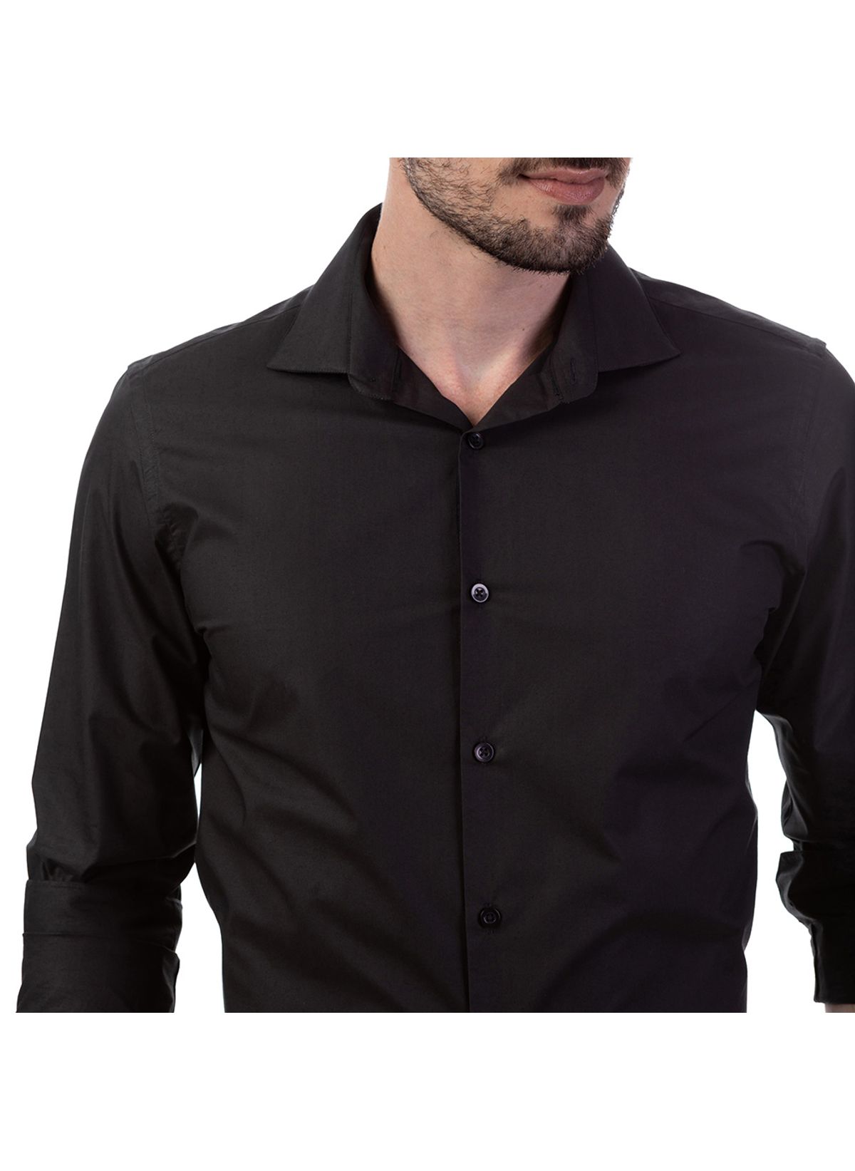 camisa social preta lisa