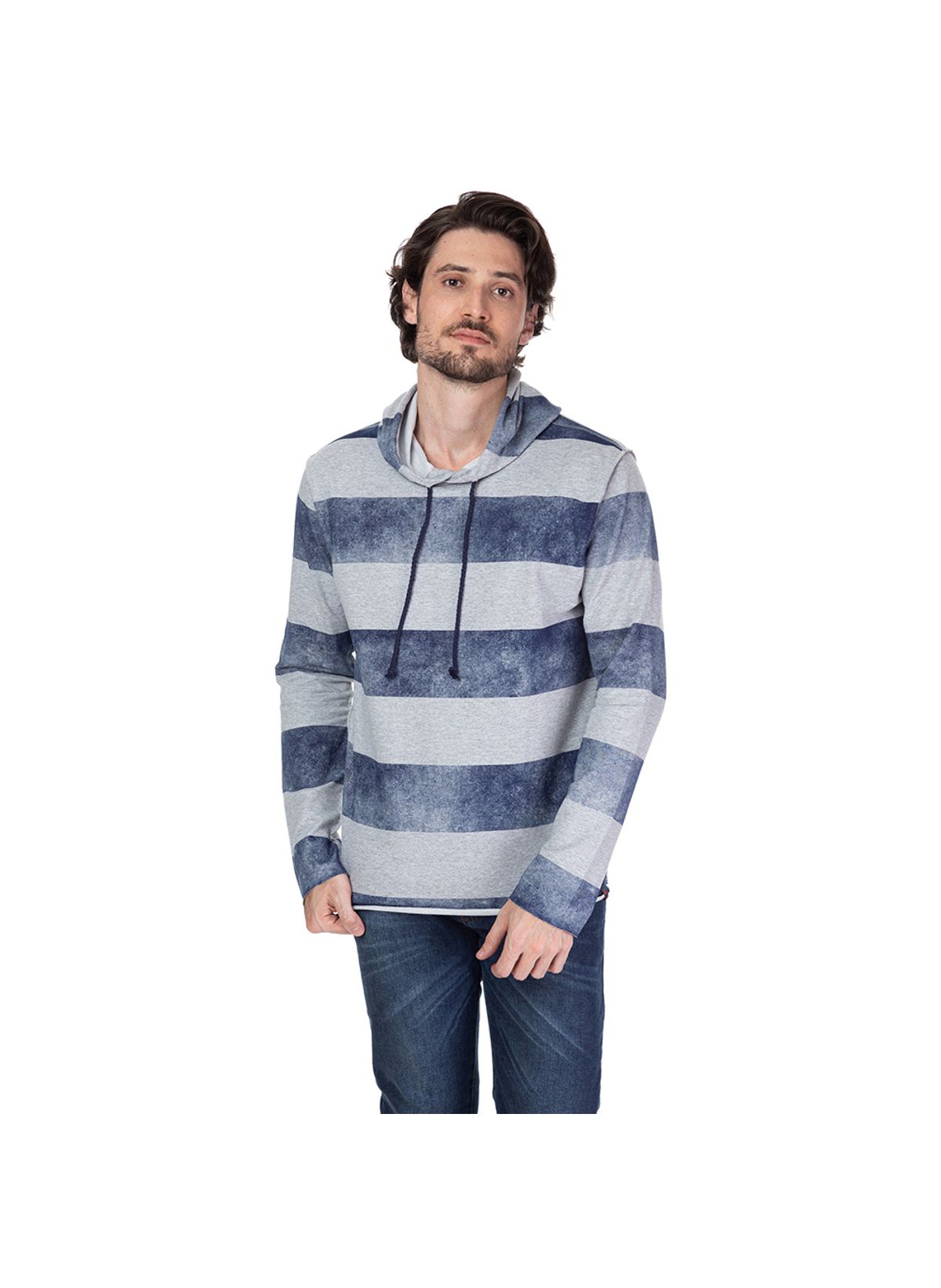 black and blue striped moletom com capuz