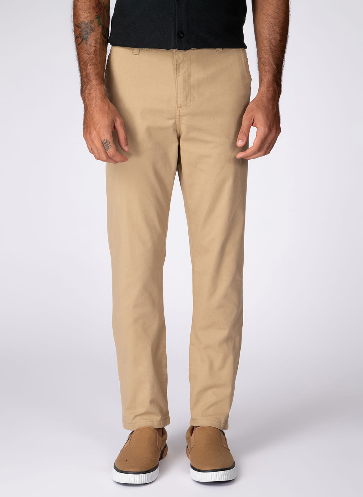 Chino CalÇa Sarja Elastano Masculina Calça Chino Sarja Com Bolso