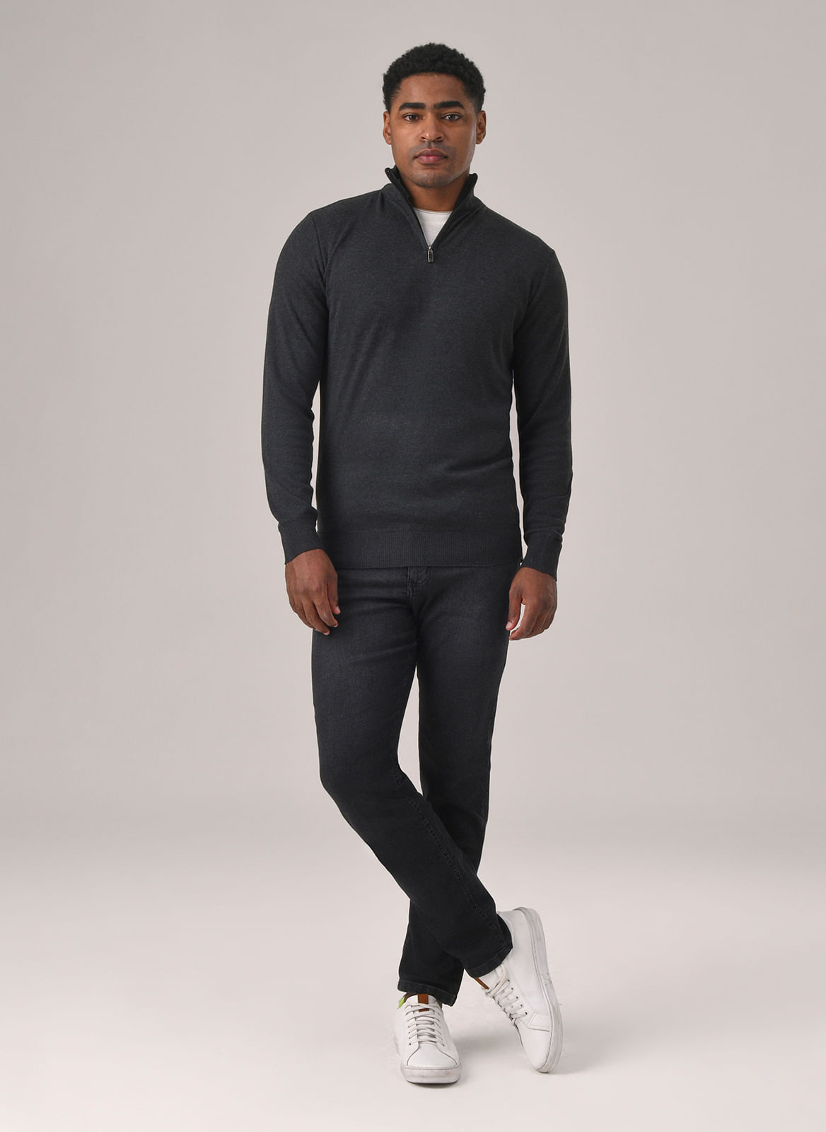 TRICOT BÁSICO MEIO ZÍPER - TNG