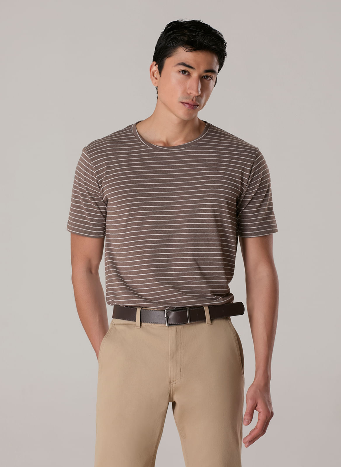 Camiseta Tricot Malha Listrada