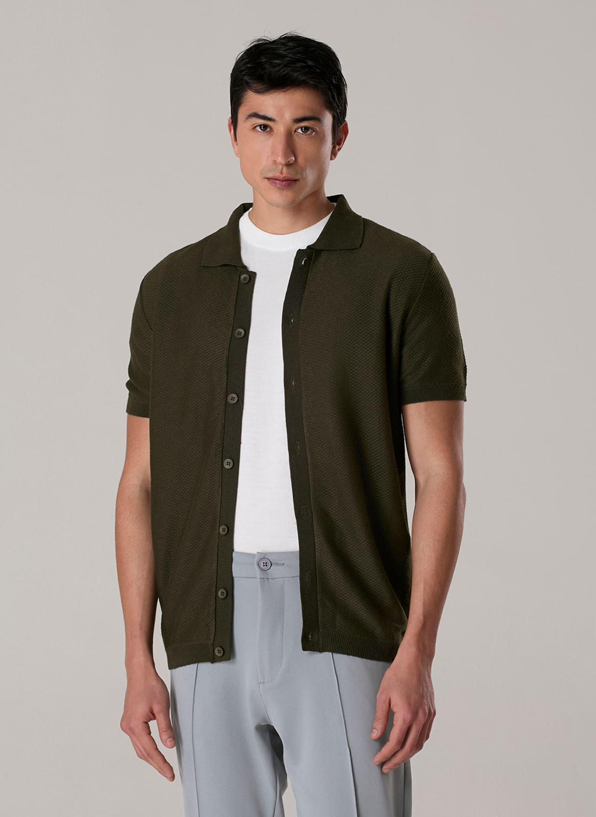 Tricot Camisa Manga Curta