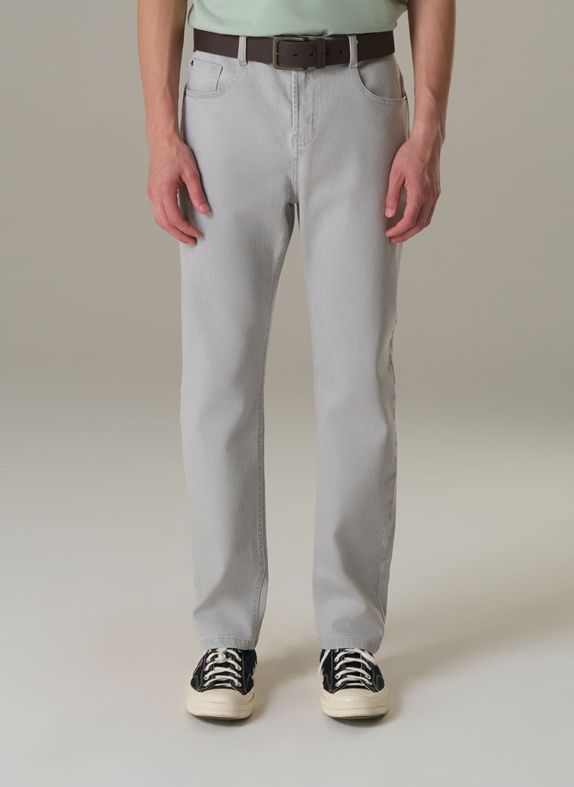 Calça Jeans Slim Cinza