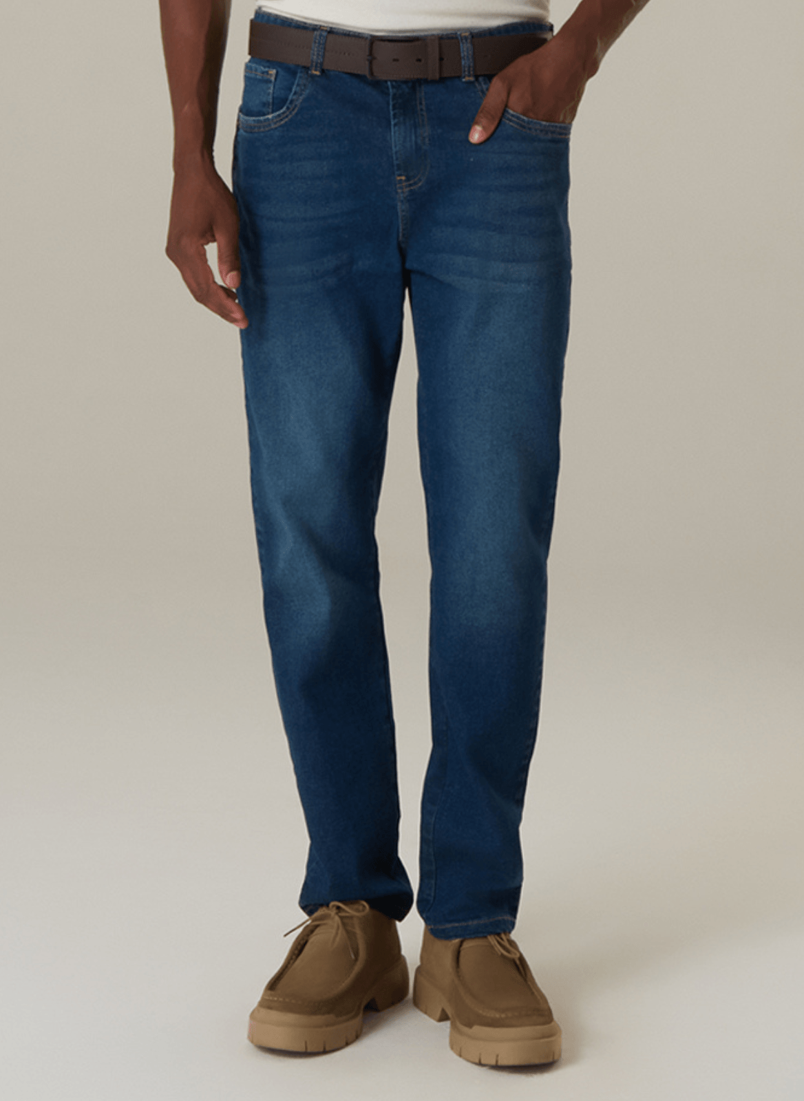 Calça Jeans Slim Médoa Escura