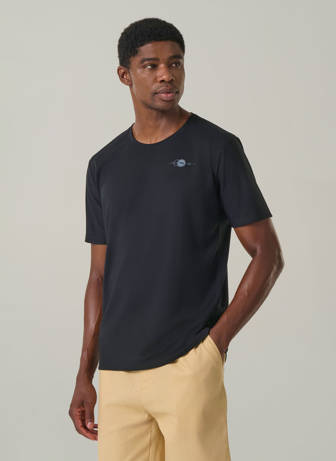 Camiseta Masculina Em Malha Crepe Texturizada