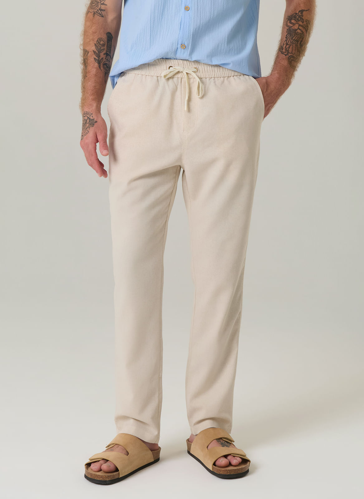 Calça Cós Elástico Viscolinho