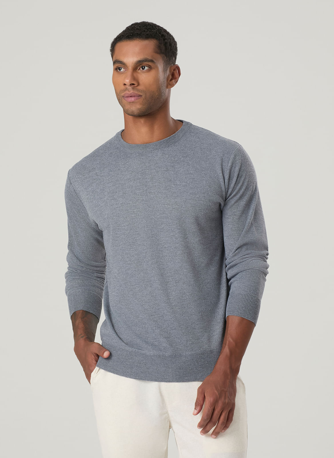 Tricot Masculino Gola Careca Básico