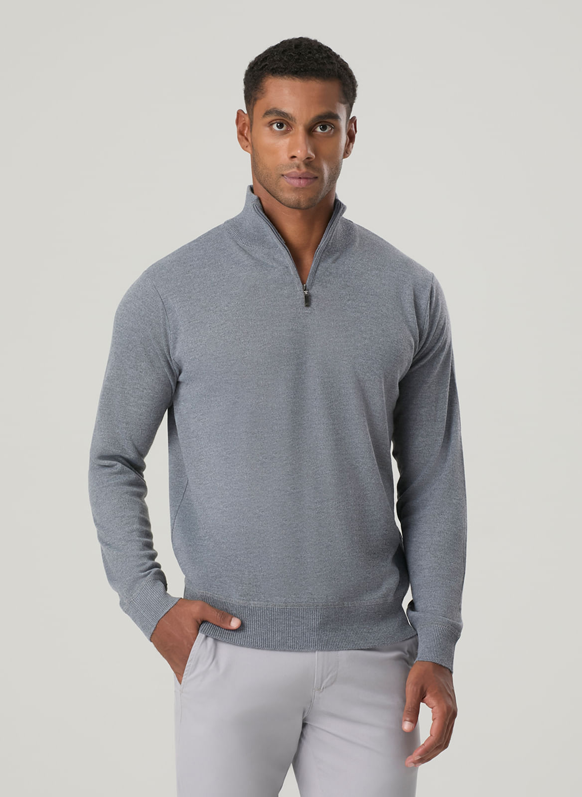 TRICOT MEIO ZÍPER LISO - TNG