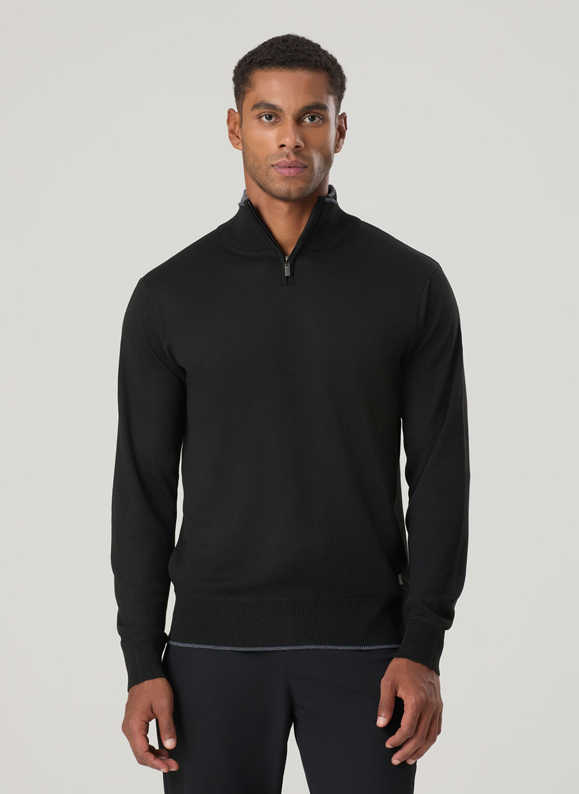 Tricot Masculino Meio Zíper Básico - TNG