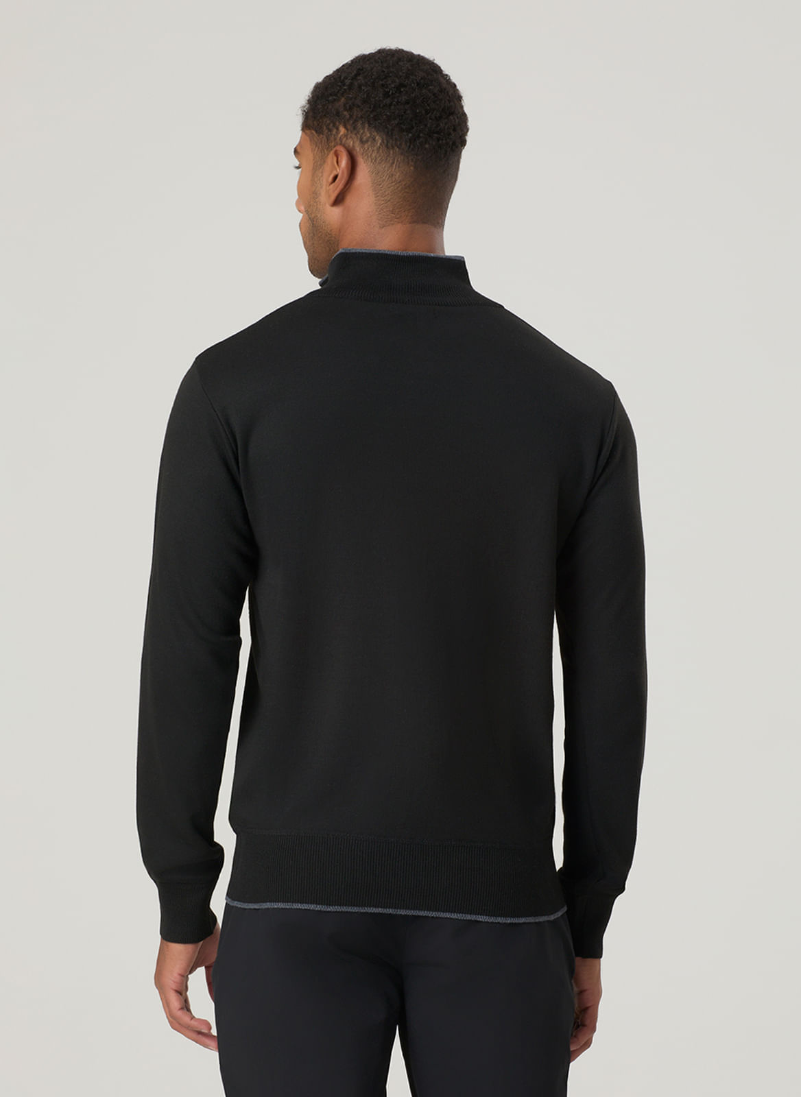 トップス been Tricot Masculino Meio Zíper Básico - TNG