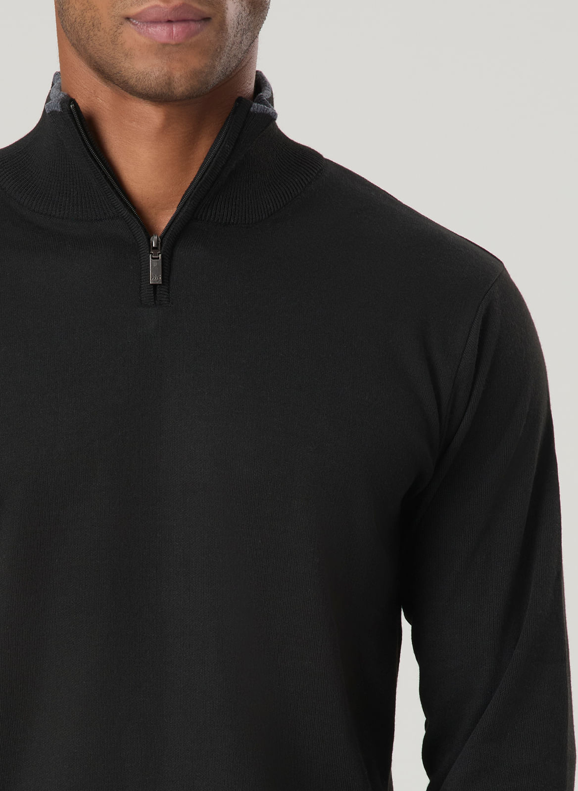 Tricot Masculino Meio Zíper Básico - TNG