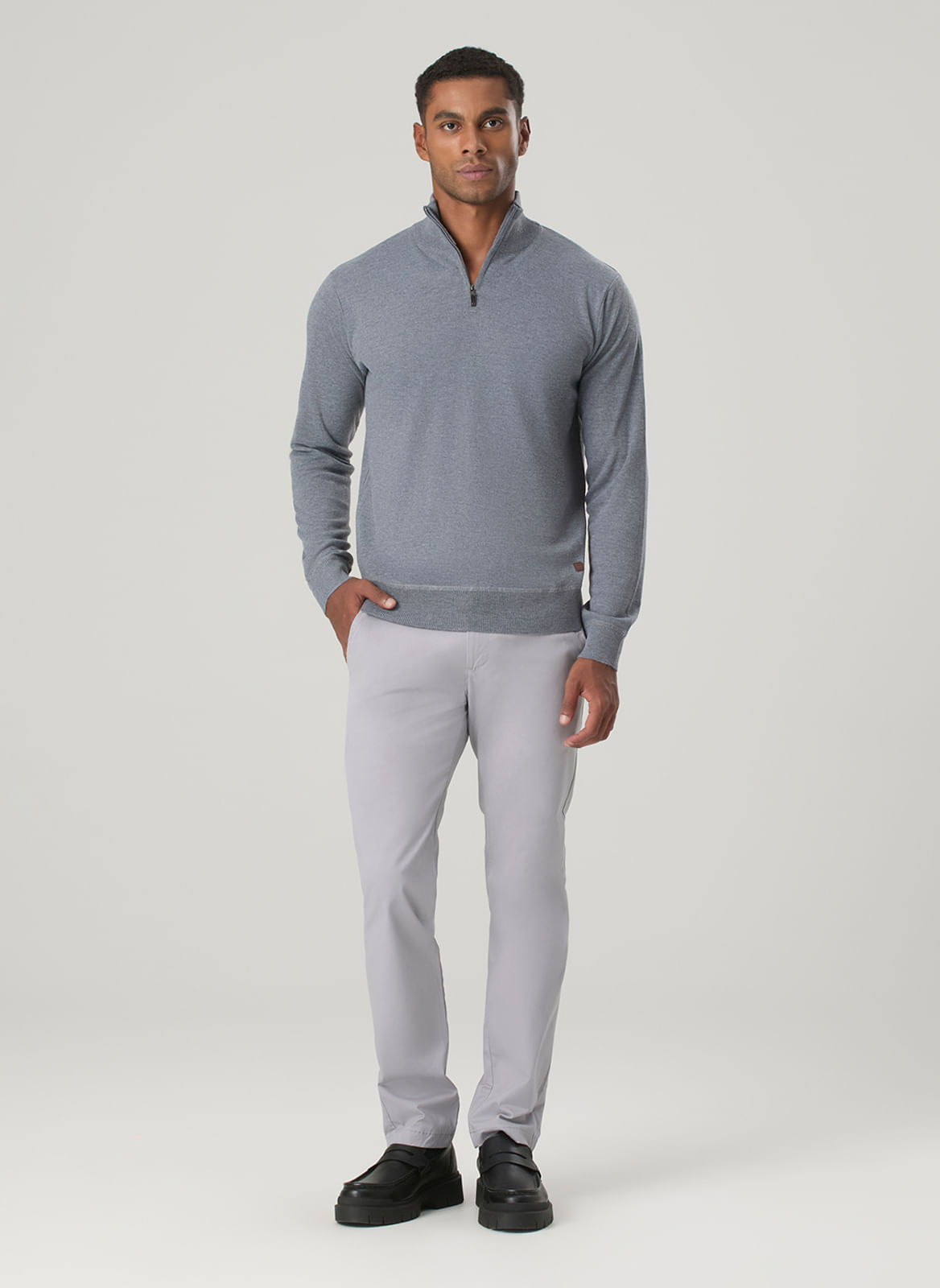 TRICOT MEIO ZÍPER LISO - TNG