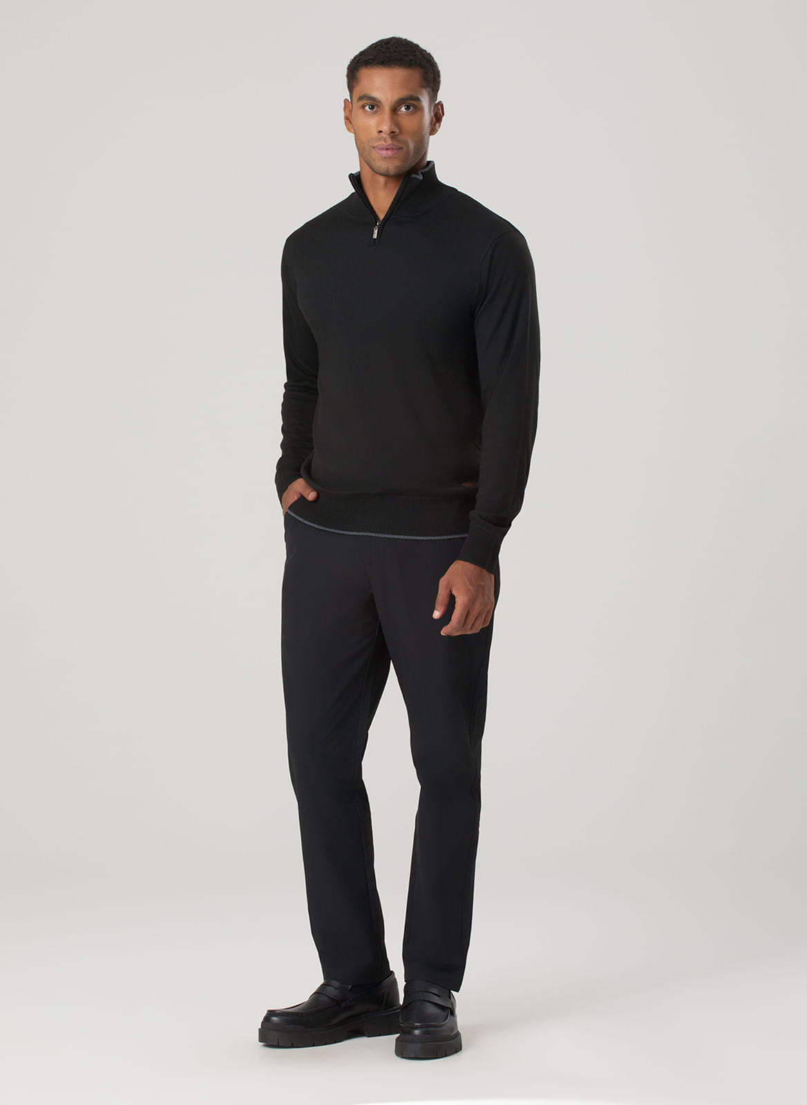 Tricot Masculino Meio Zíper Básico - TNG