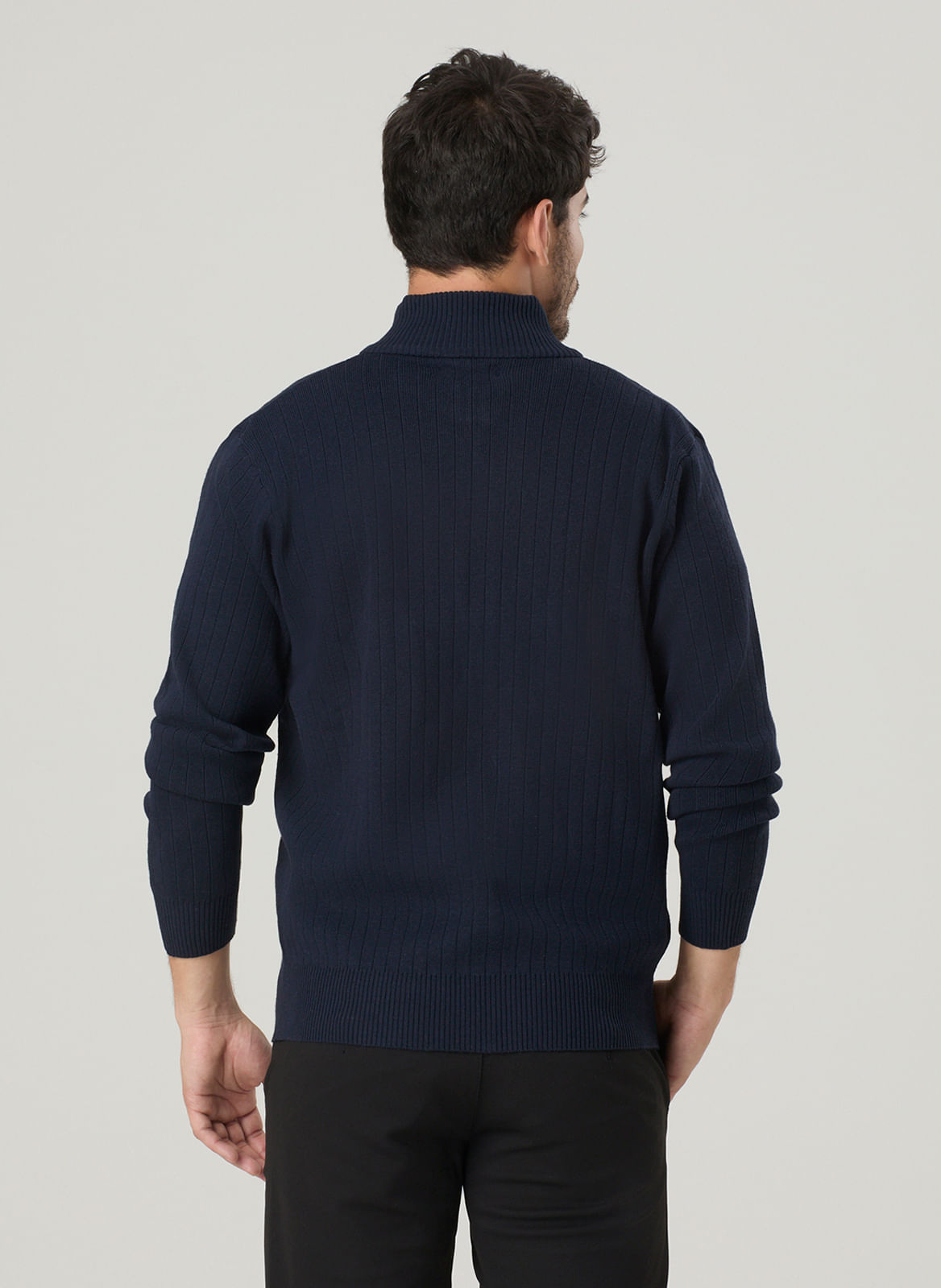 TRICOT CANELADO ZIPER TOTAL - TNG